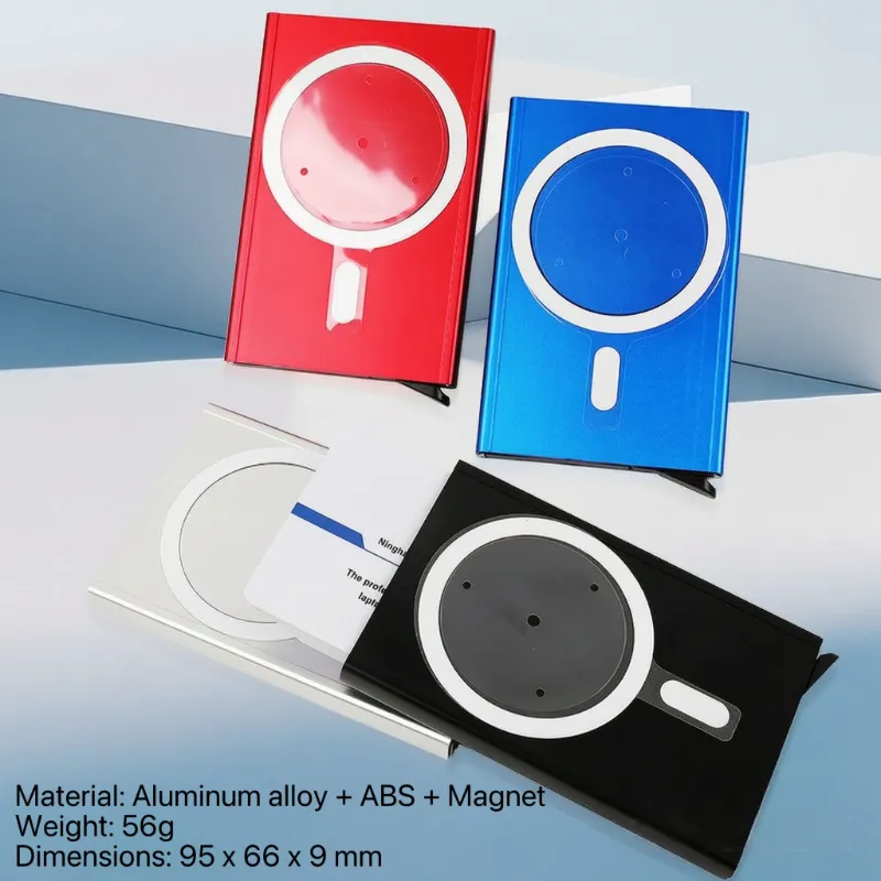 Mágneses alumínium automatikus előugró kártyatartó